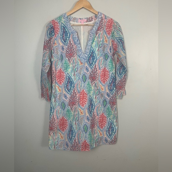 Lilly Pulitzer Courtney Multi Let Minnow Beaded Tunic Shift Dress size small - Picture 5 of 11